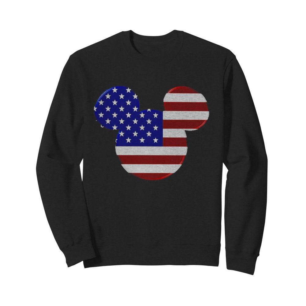 Mickey mouse american flag happy independence day  Unisex Sweatshirt