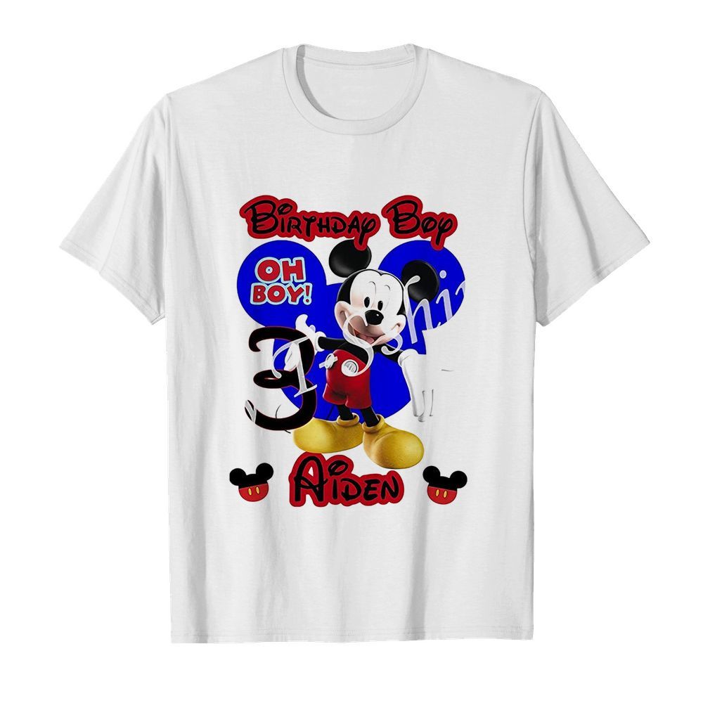 Mickey mouse birthday boy oh boy 3 aiden shirt