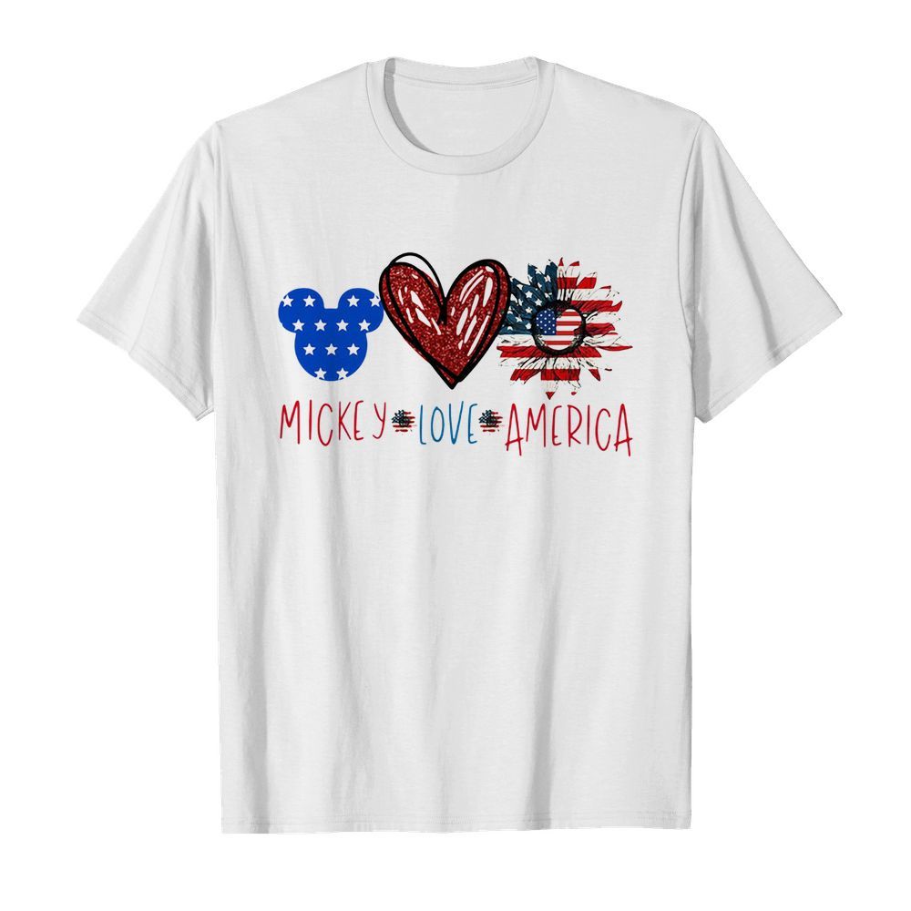 Mickey mouse love america independence day sunflower shirt