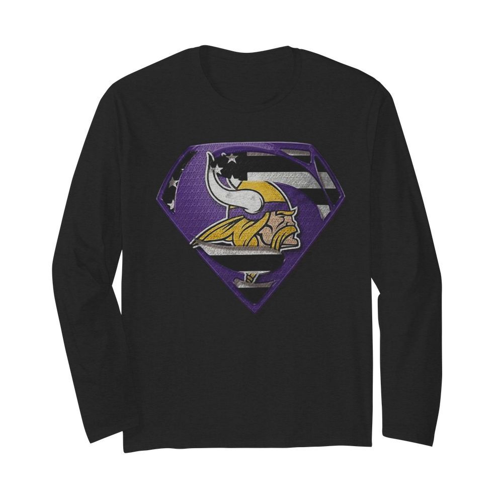 Minnesota Vikings Superman  Long Sleeved T-shirt 