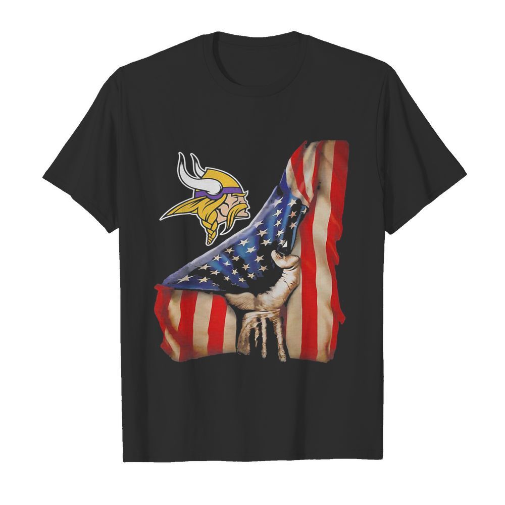 Minnesota vikings american flag independence day shirt