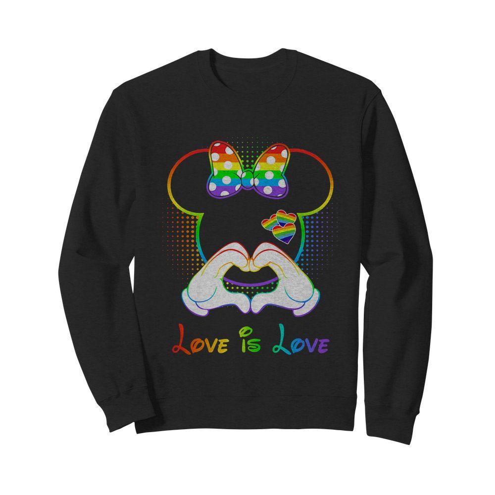 Minnie mouse love is love heart lgbt  Unisex Sweatshirt