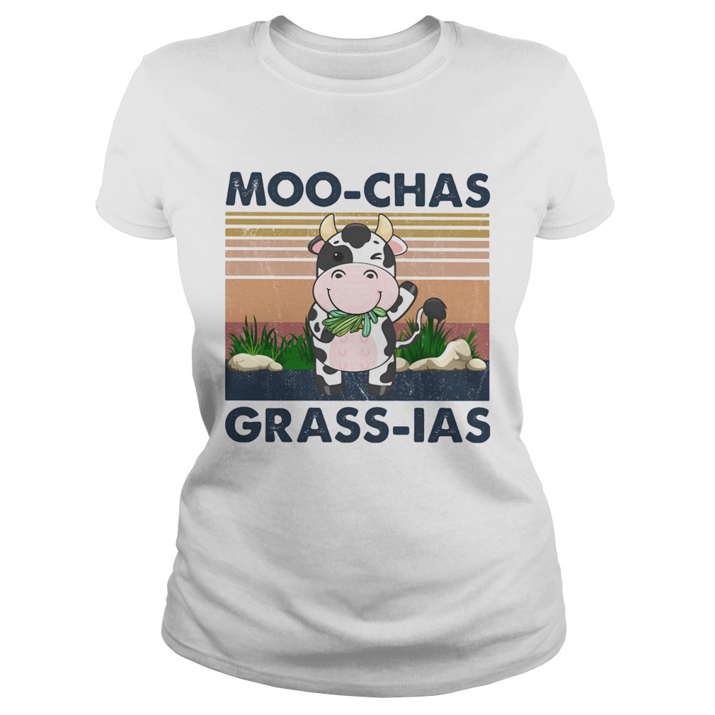 MooChas GrassIas Cow Vintage Retro  Classic Ladies