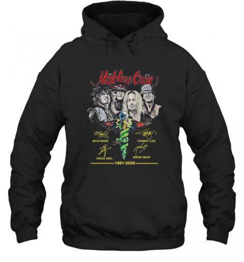 Motley Crue 1981 2020 Band Members Signatures T-Shirt Unisex Hoodie