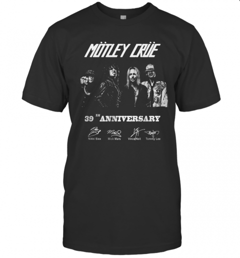 Motley Crue 38Th Anniversary Thank You For The Memories Signed T-Shirt