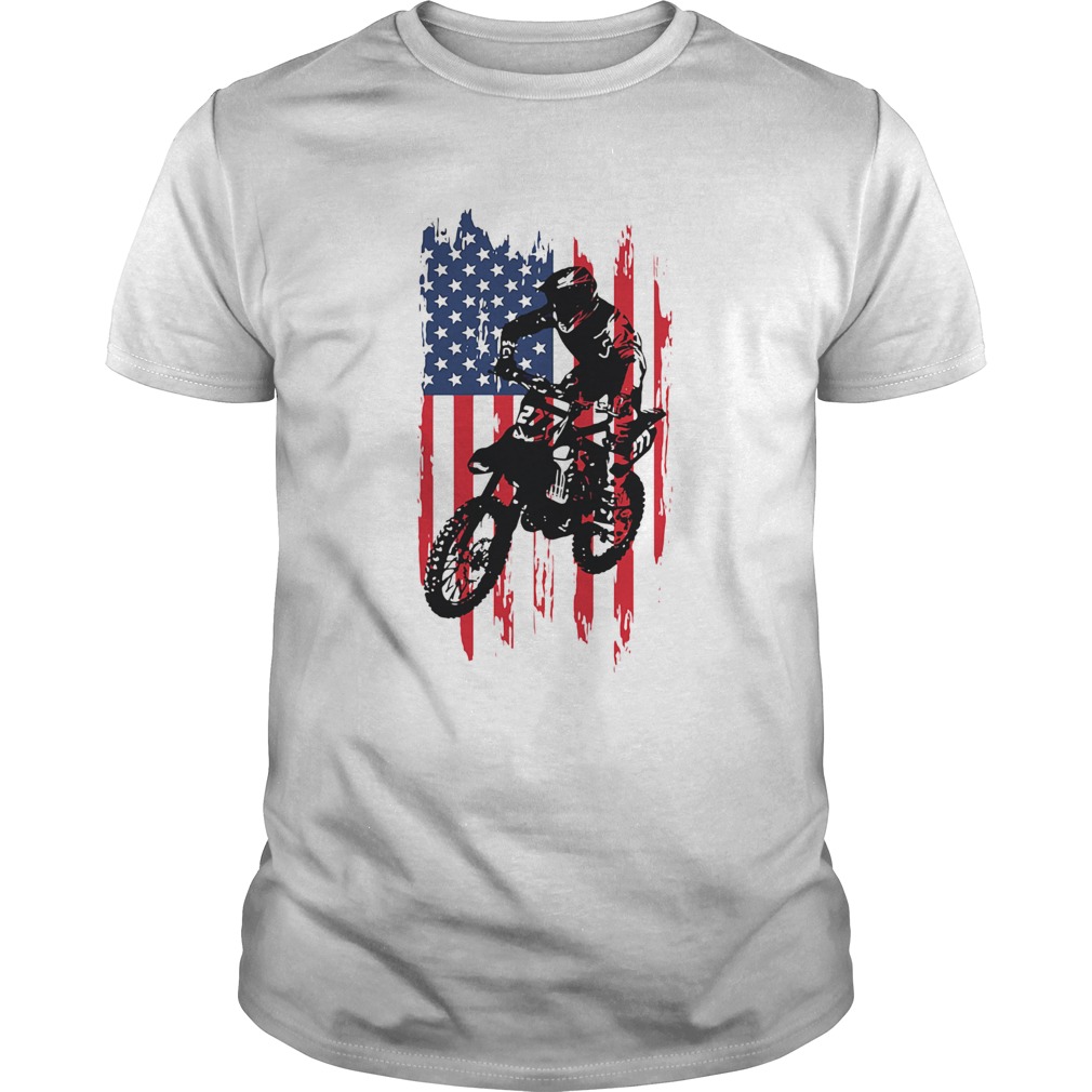 Motocross american flag independence day  Unisex