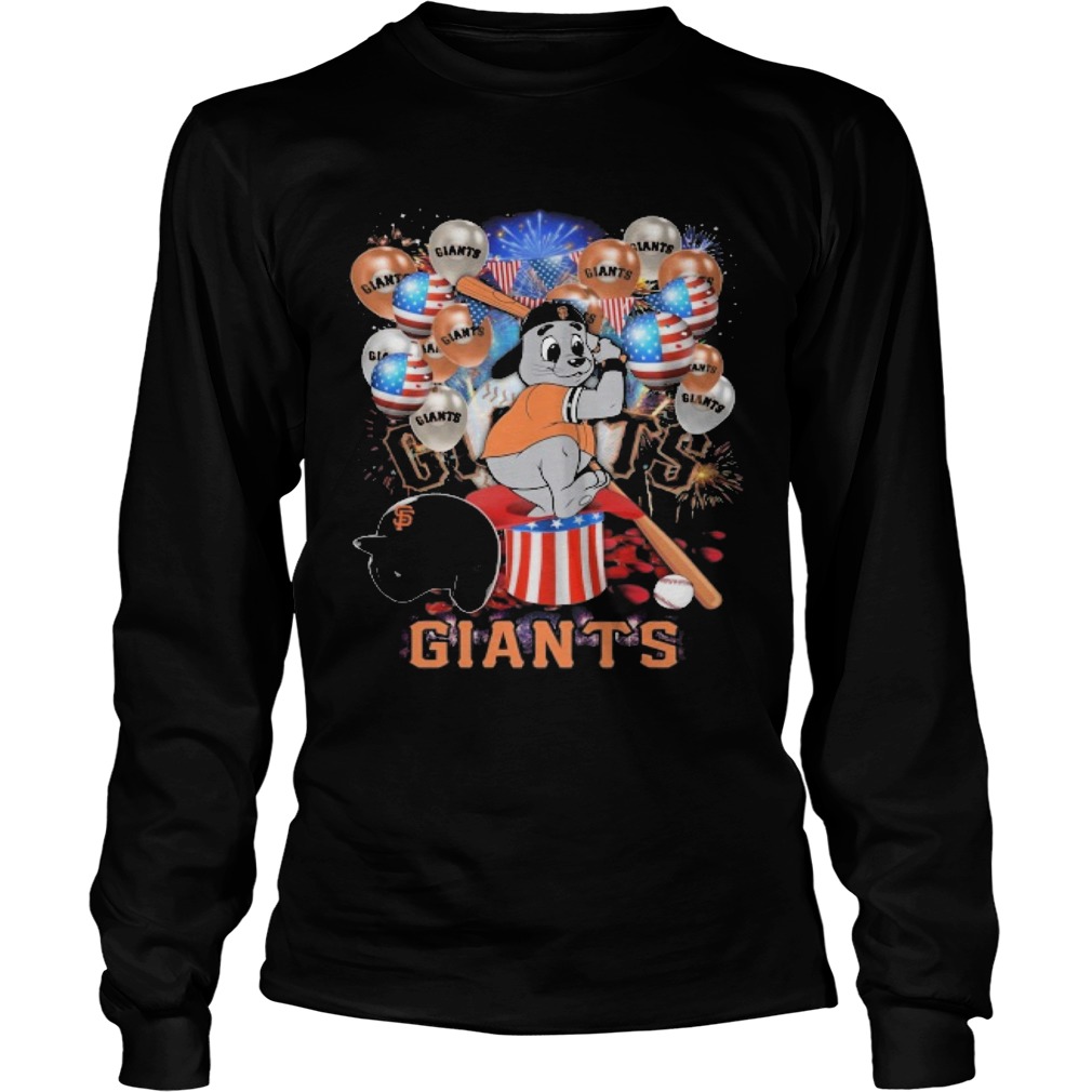 Mouse san francisco giants happy independence day mask soap firework balloon american flag  Long Sleeve