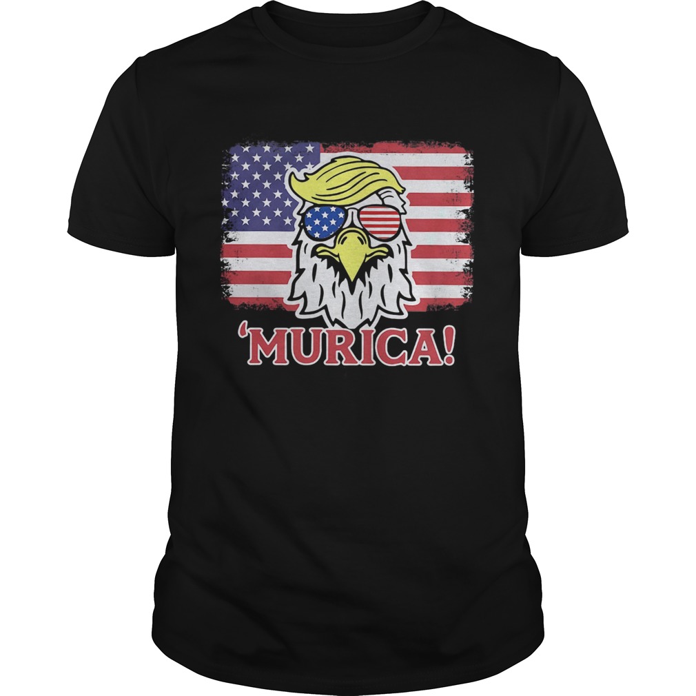 Murican wear glasses American flag shirt