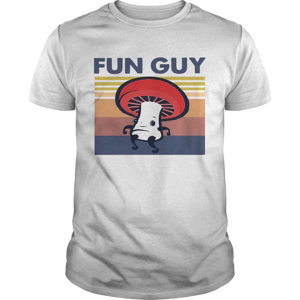 Mushroom Fun Guy Sunset White shirt