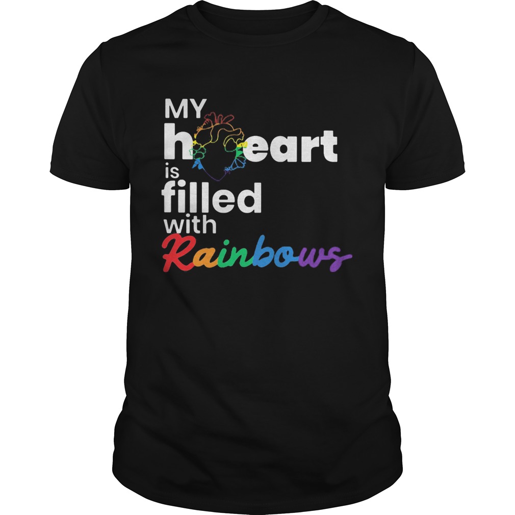 My heart is filled with rainbows LGBT shirt