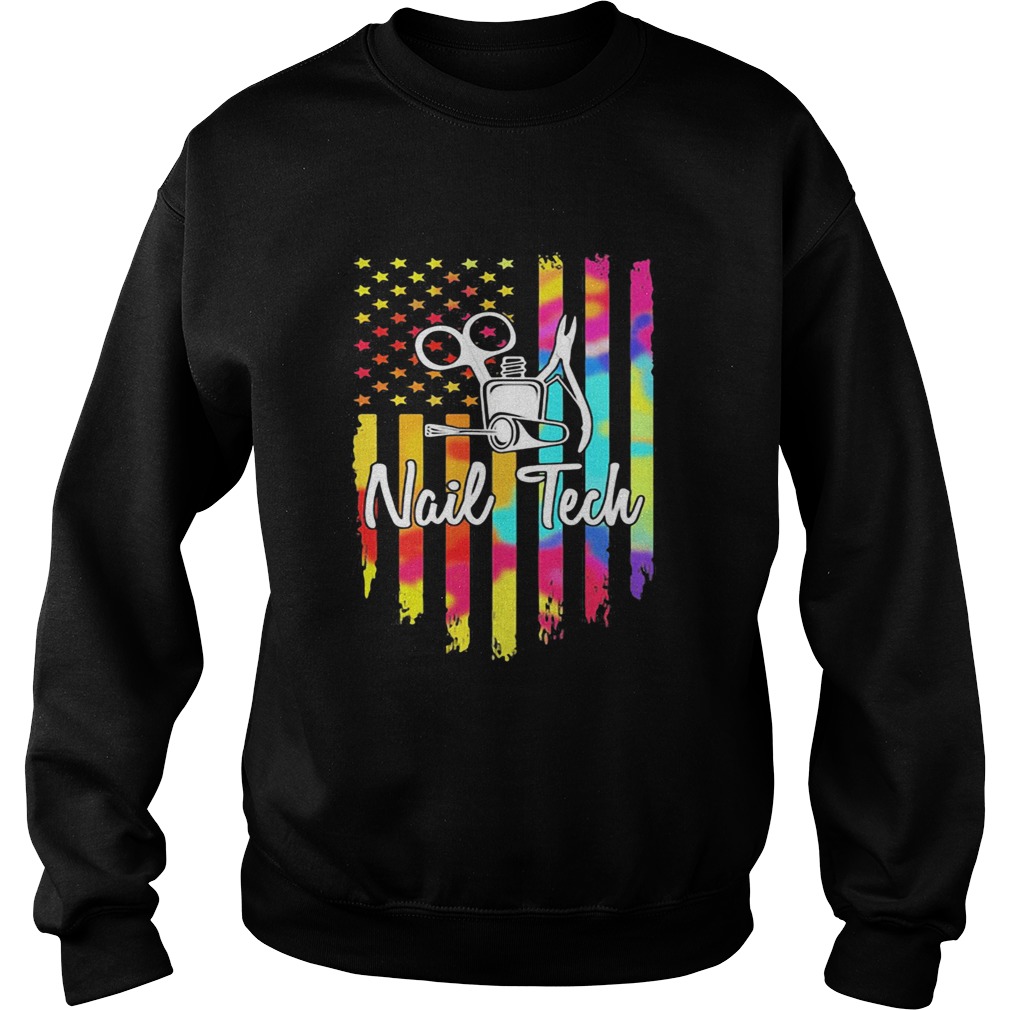 Nail tech american flag independence day  Sweatshirt