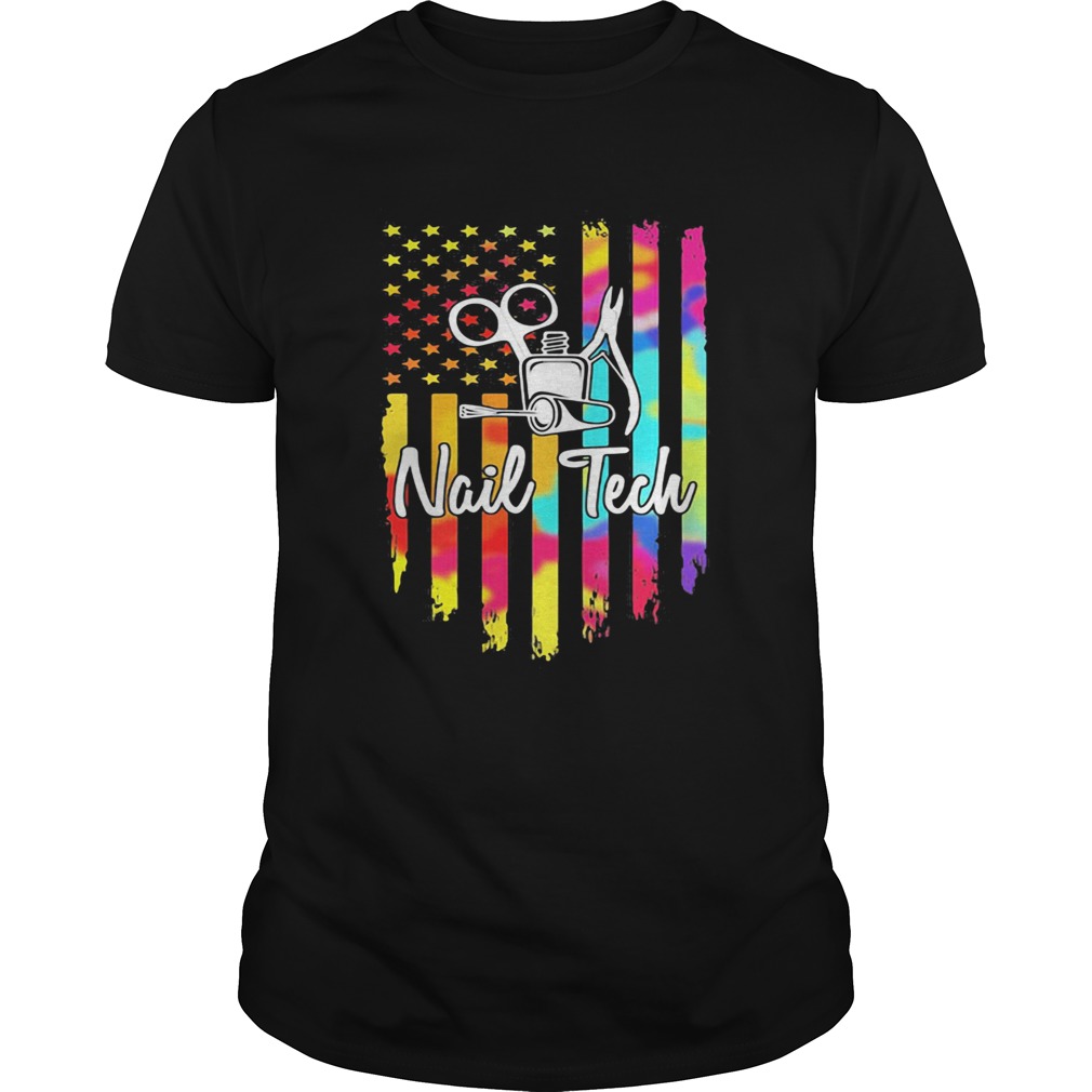 Nail tech american flag independence day shirt