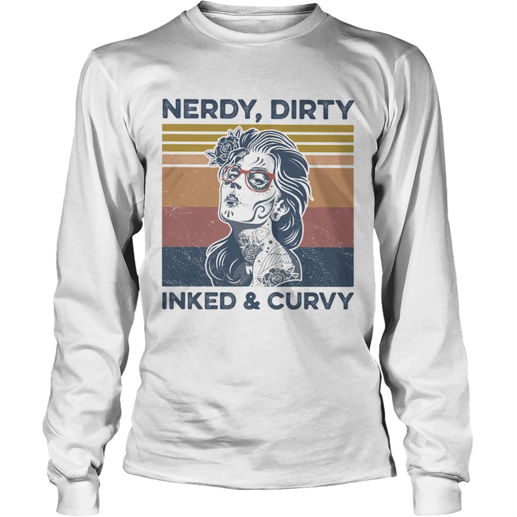 Nerdy dirty inked and curvy vintage retro  Long Sleeve