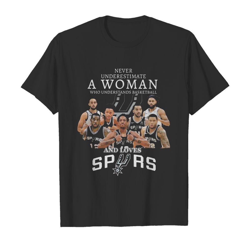 Never underestimate a woman who understands basketball and loves san antonio spurs  Classic Men's T-shirt