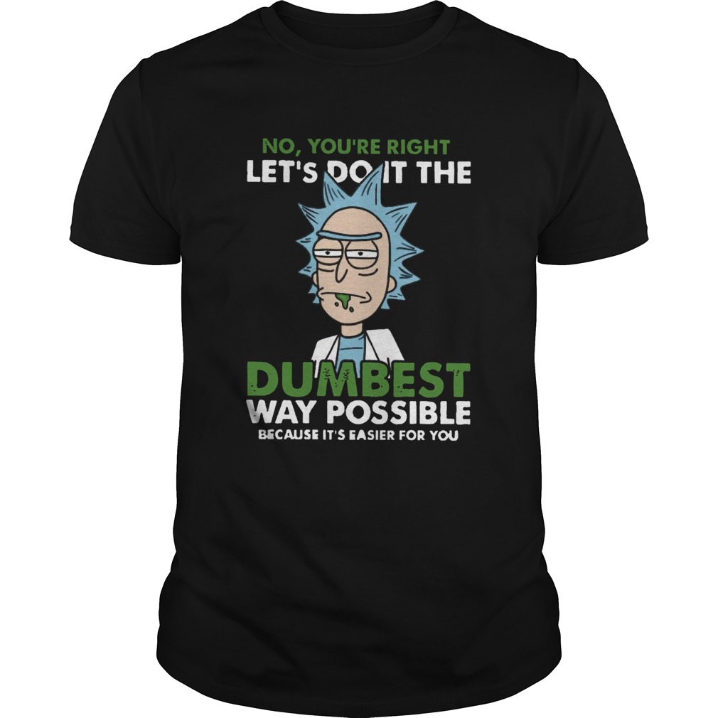 No Youre Right Lets Do It The Dumbest Way Possible Because Its Easier For You shirt