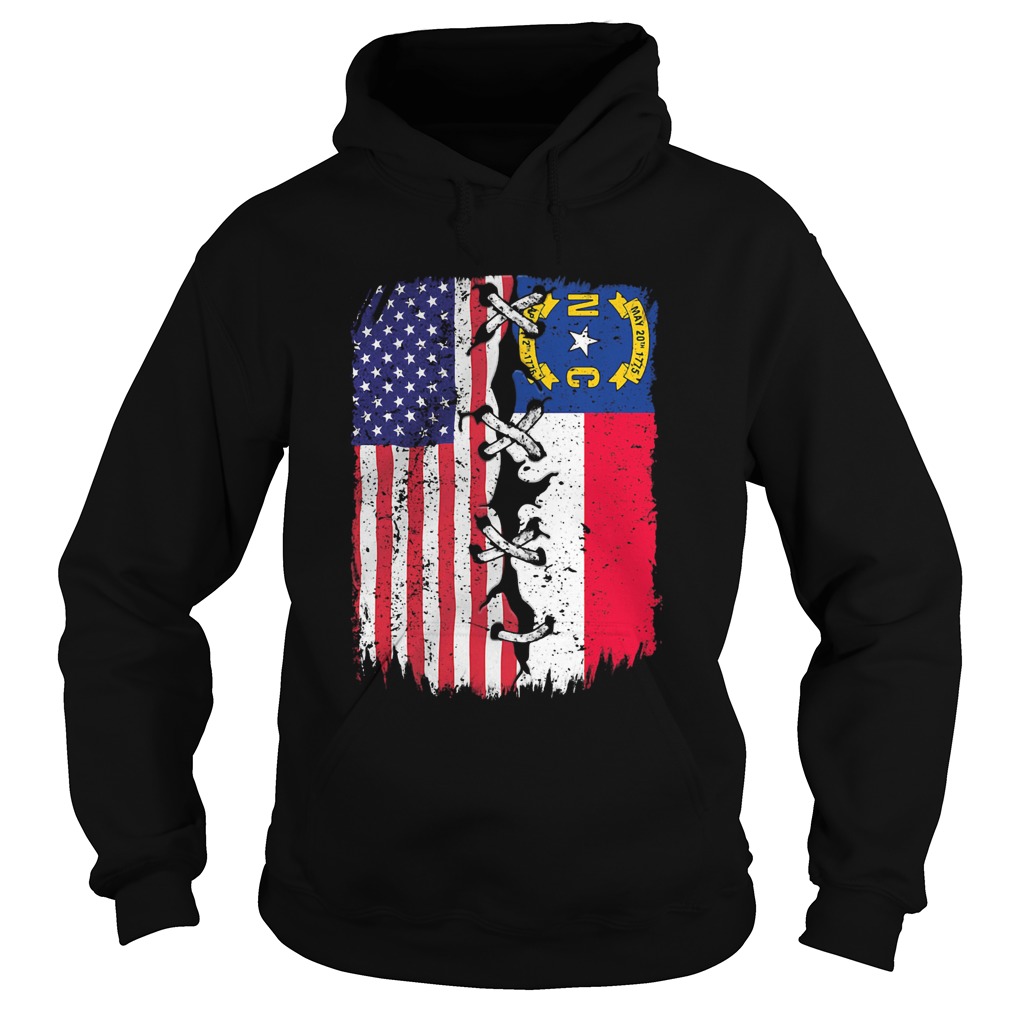 North Carolina and American flag independence day  Hoodie