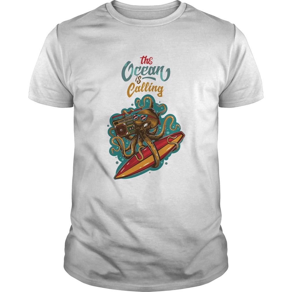 Octopus radio the ocean is calling shirt