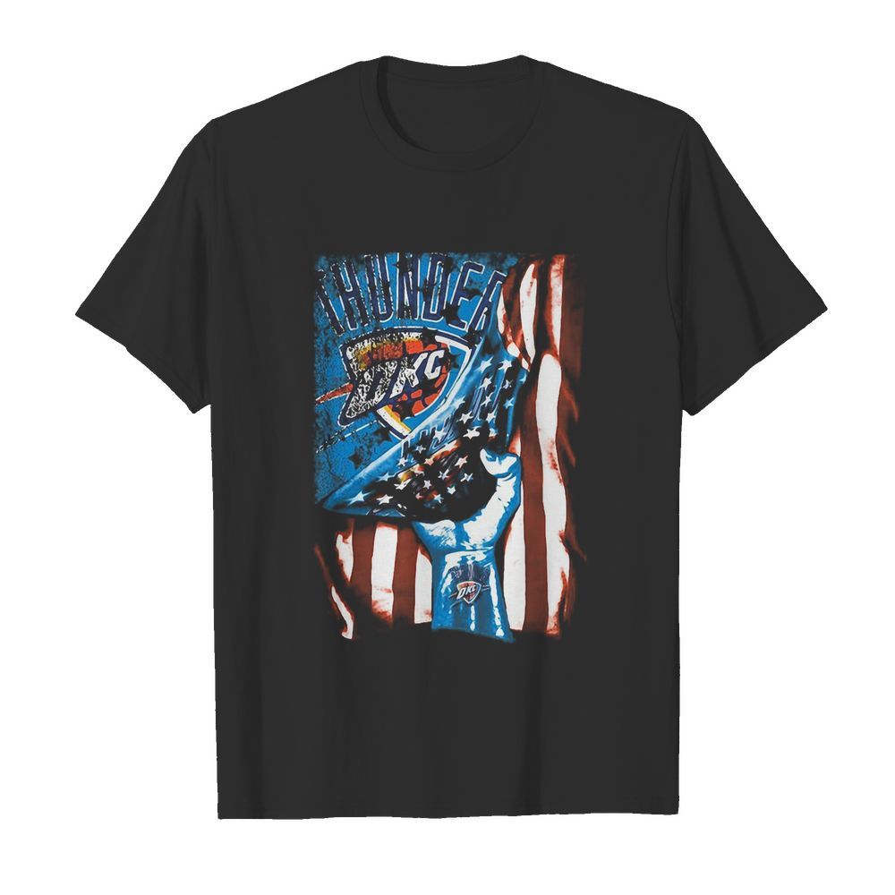 Oklahoma city thunder american flag independence day shirt