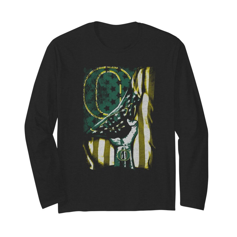 Oregon ducks american flag independence day  Long Sleeved T-shirt 