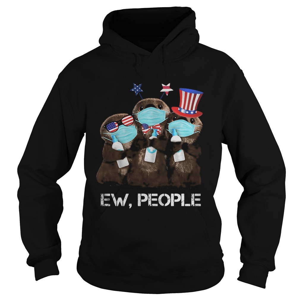 Otter mask hug soap ew people american flag independence day  Hoodie