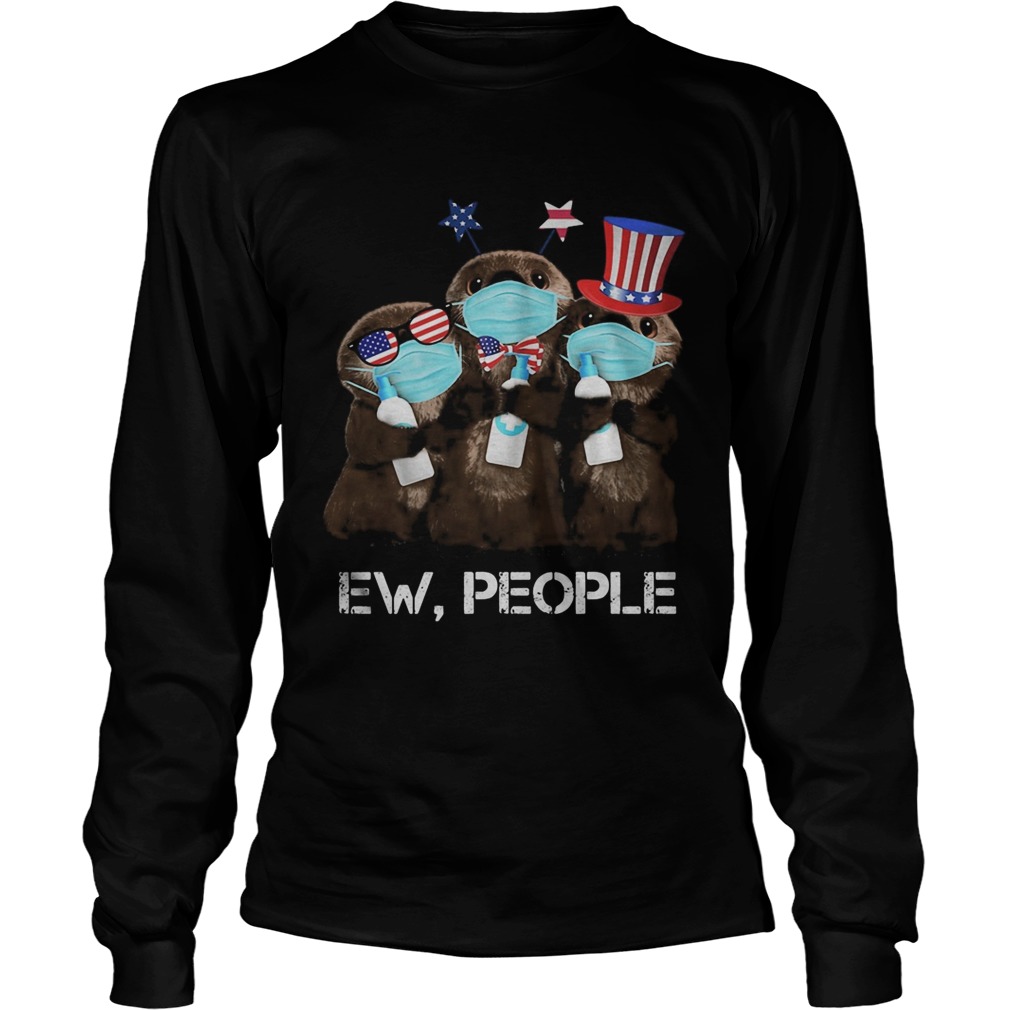 Otter mask hug soap ew people american flag independence day  Long Sleeve