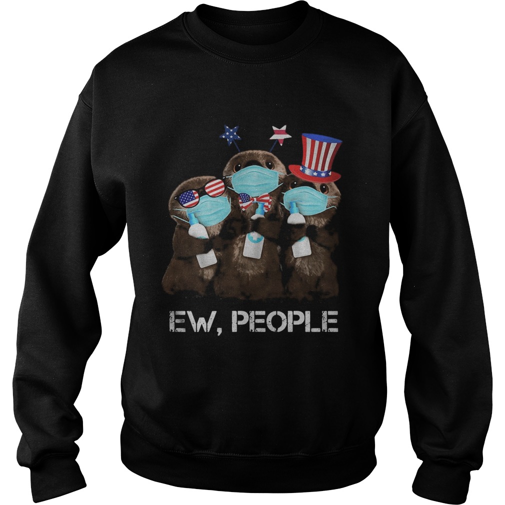 Otter mask hug soap ew people american flag independence day  Sweatshirt