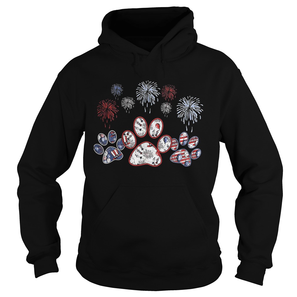 Paws dog firework america 4th of july independence day  Hoodie