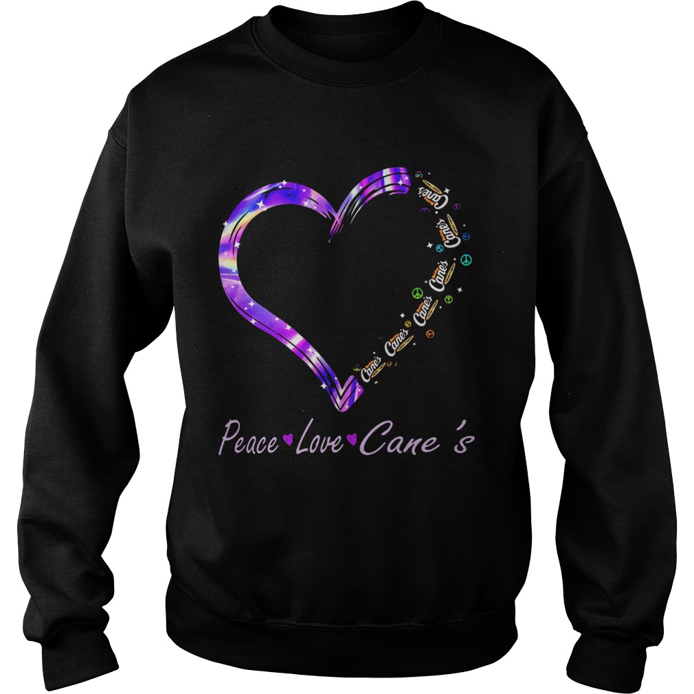 Peace Love Raising Canes Chicken Fingers Heart  Sweatshirt