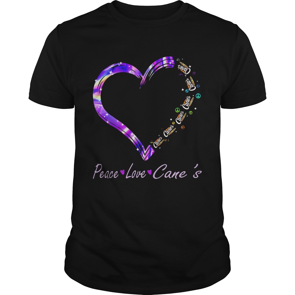 Peace Love Raising Canes Chicken Fingers Heart  Unisex