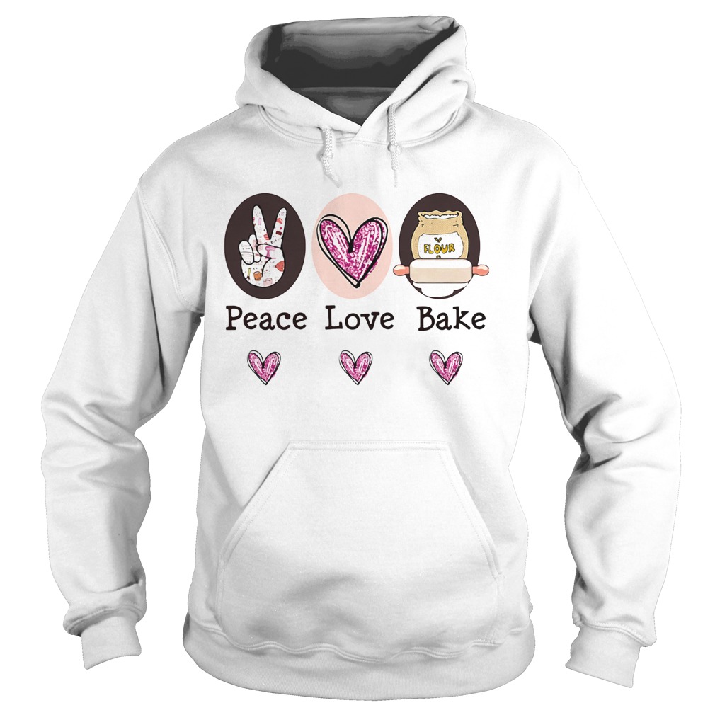 Peace love bake hearts  Hoodie