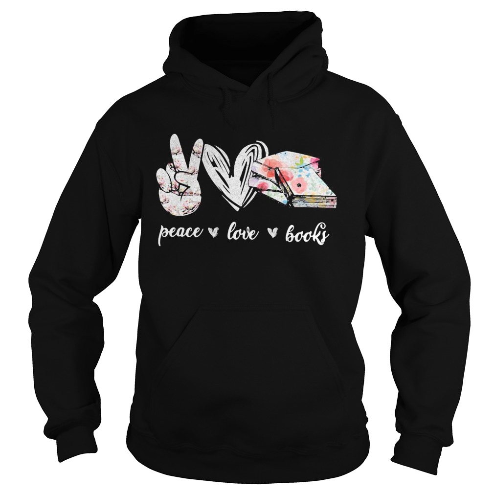 Peace love books heart  Hoodie