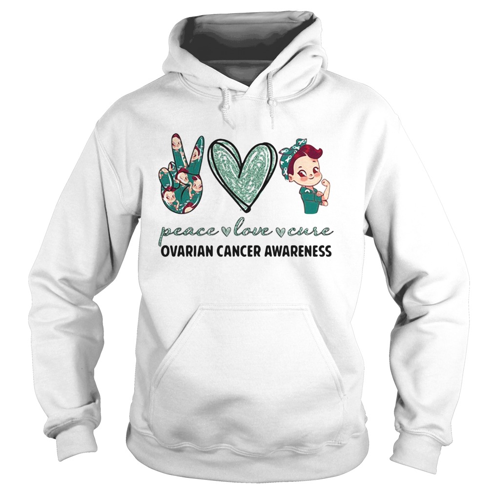 Peace love cure ovarian cancer awareness heart  Hoodie