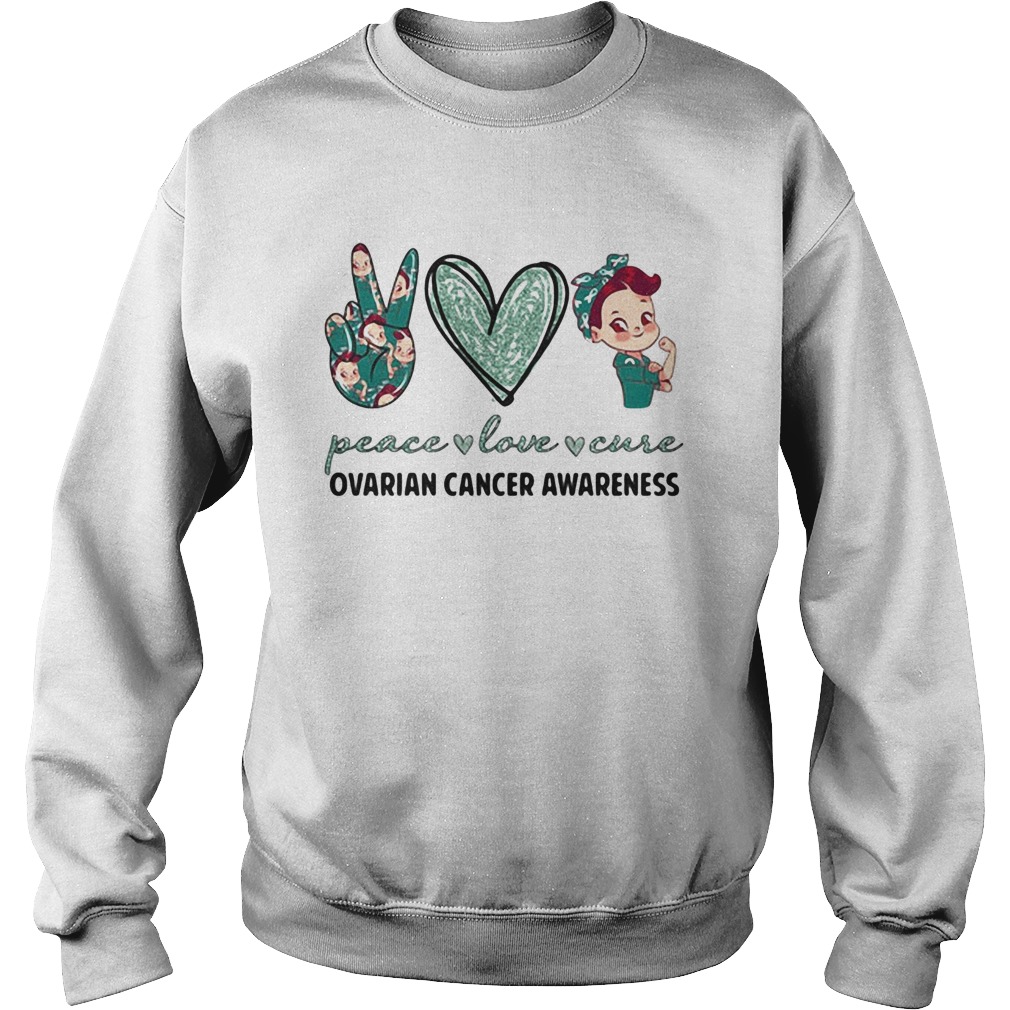 Peace love cure ovarian cancer awareness heart  Sweatshirt