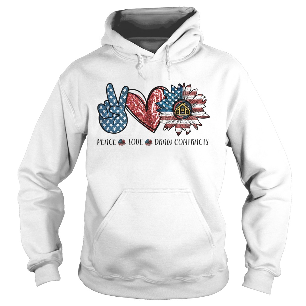 Peace love drew contracts sunflower american flag independence day  Hoodie