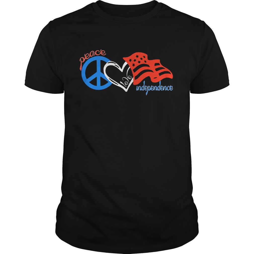 Peace love independence day american flag shirt