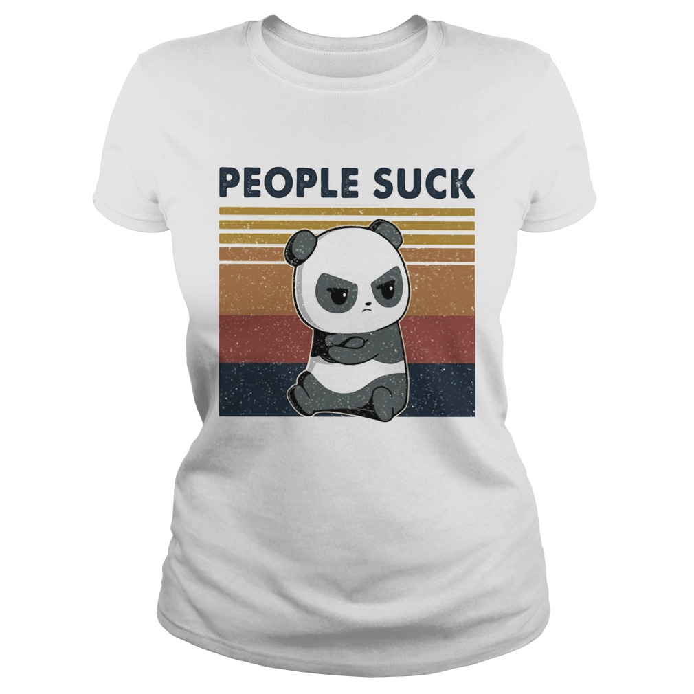 People Suck Panda Vintage Retro  Classic Ladies