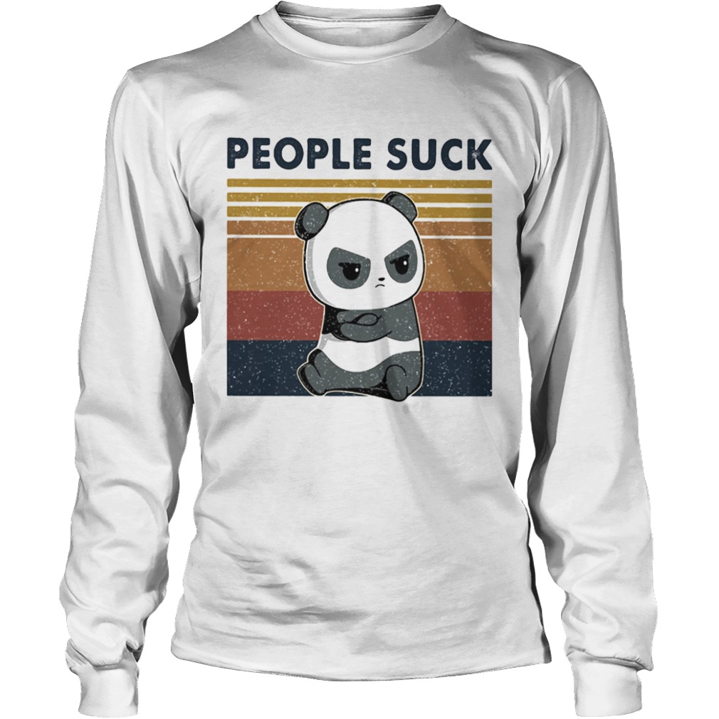 People Suck Panda Vintage Retro  Long Sleeve