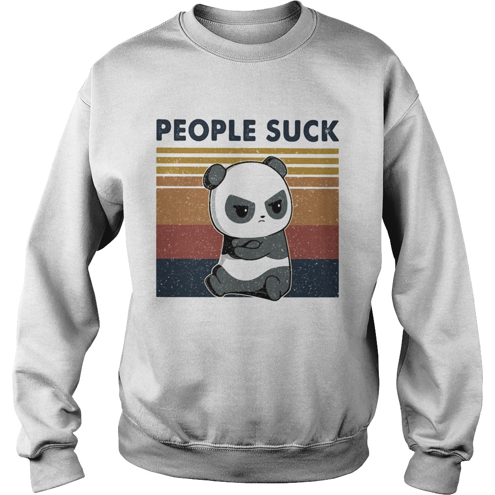 People Suck Panda Vintage Retro  Sweatshirt