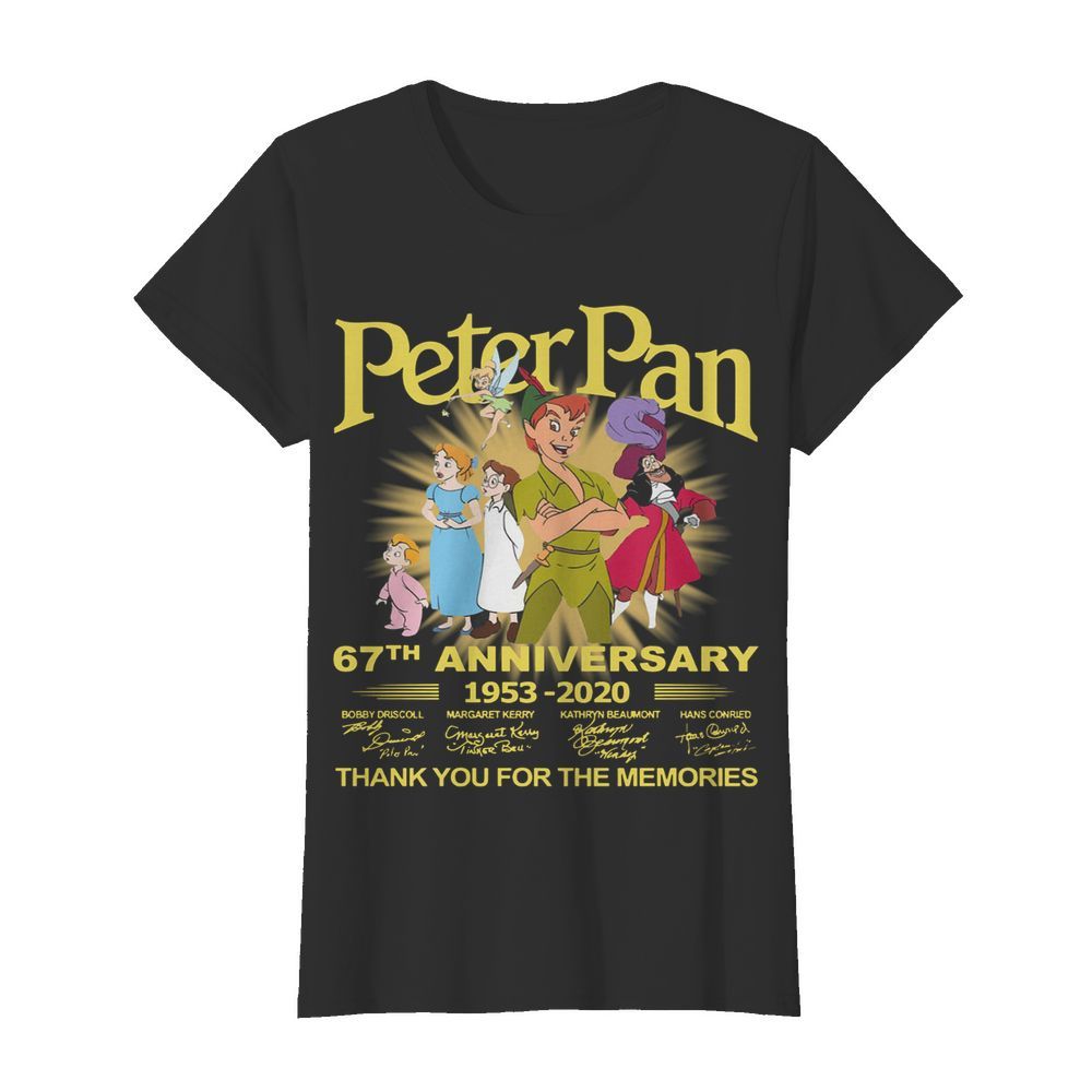 Peter Pan 67th Anniversary 1953-2020 Thank You For The Memories Signature  Classic Women's T-shirt