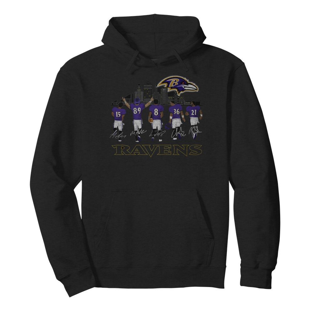 Player Name Baltimore Ravens Legends signatures  Unisex Hoodie