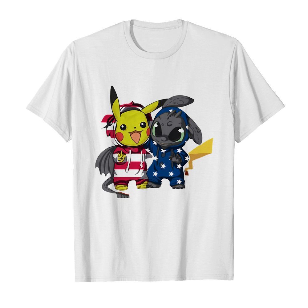 Pokemon and toothless america 4th of july independence day shirt