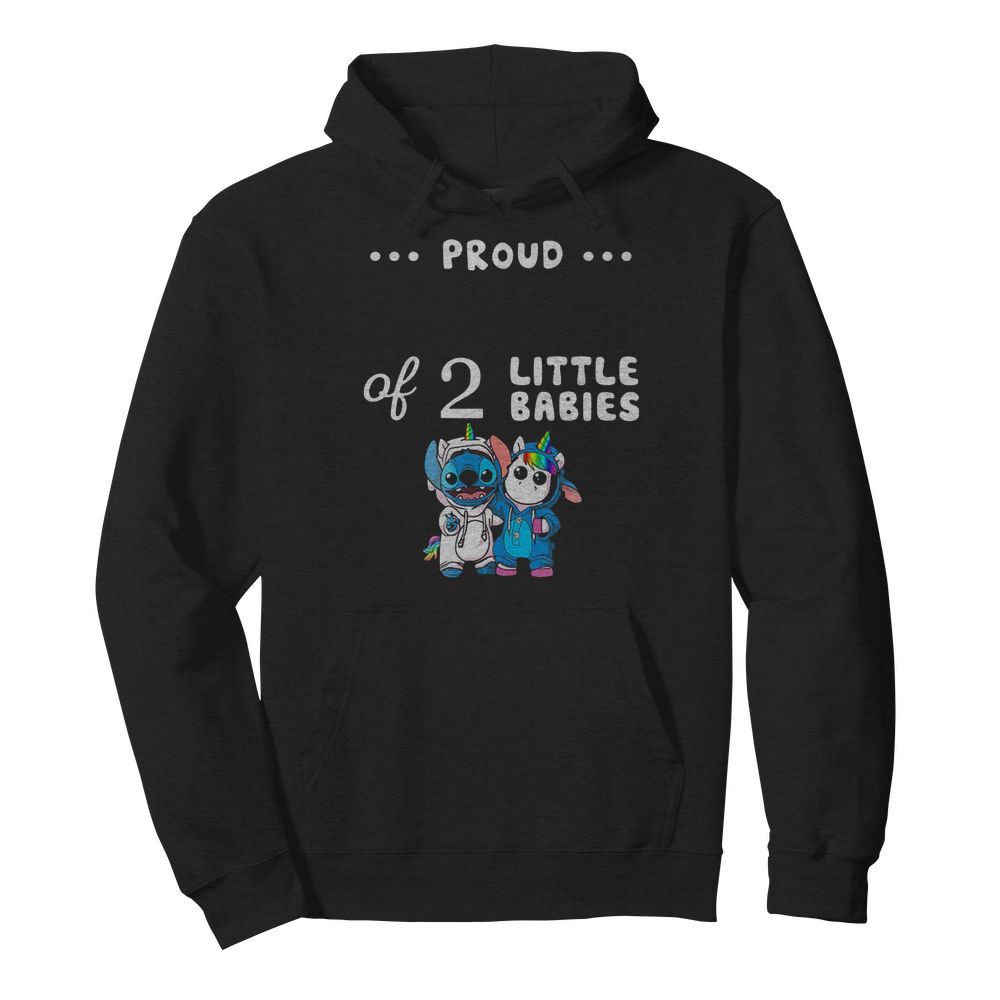 Proud of 2 little babies stitch and unicorn  Unisex Hoodie