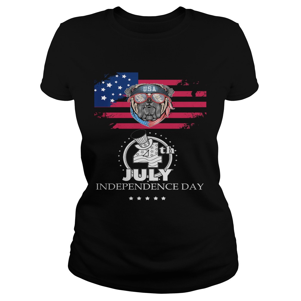 Pug american flag america 4th of july independence day  Classic Ladies