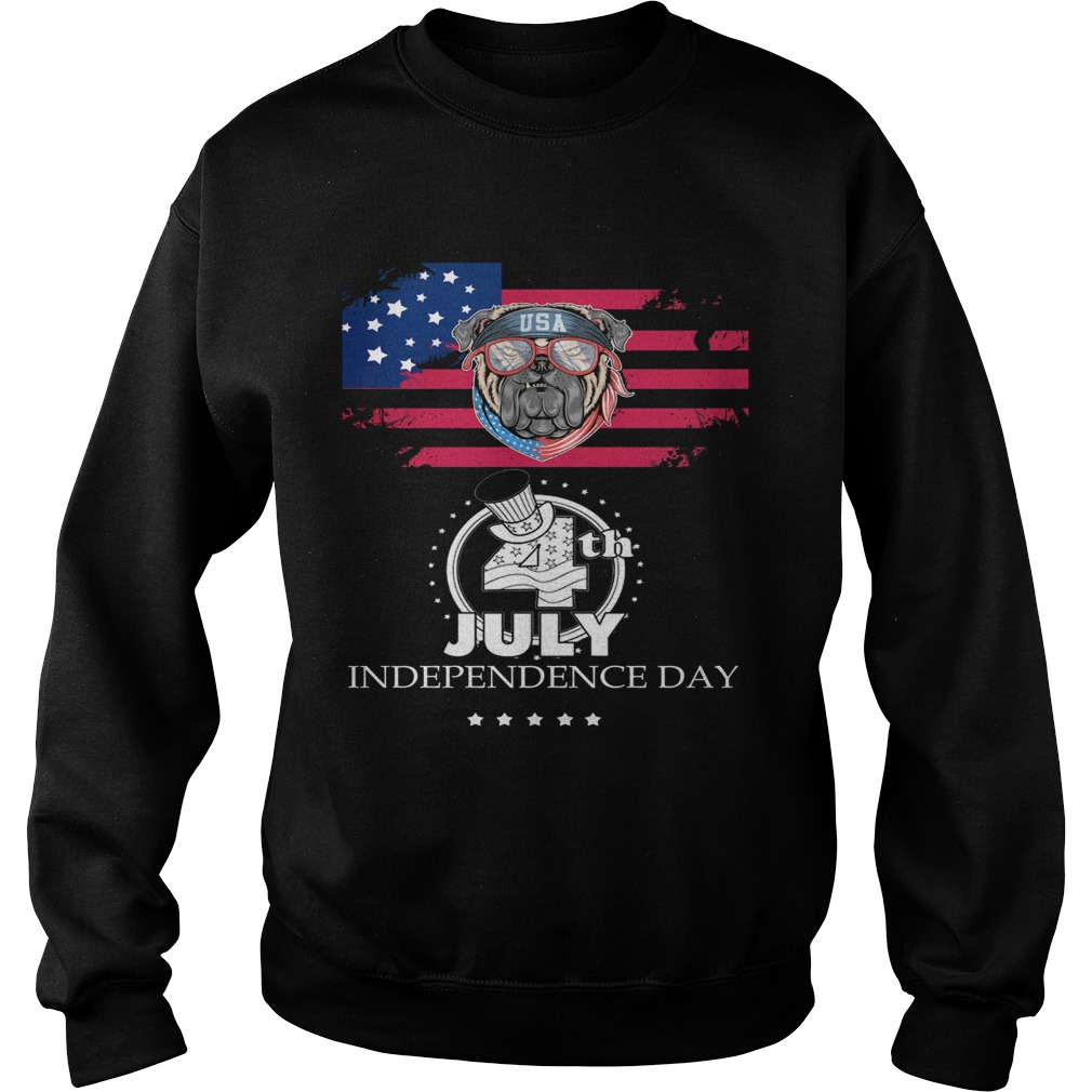 Pug american flag america 4th of july independence day  Sweatshirt