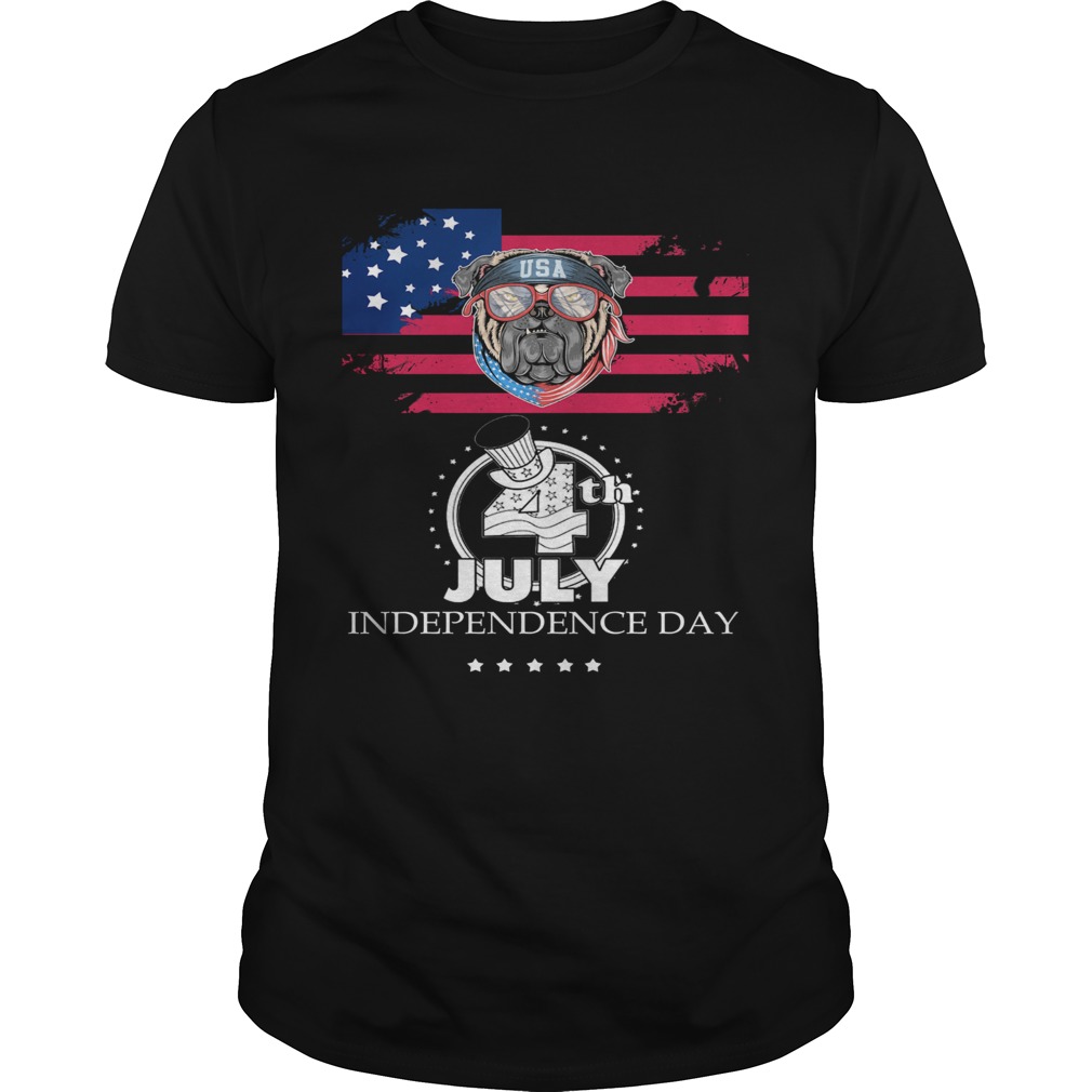 Pug american flag america 4th of july independence day  Unisex