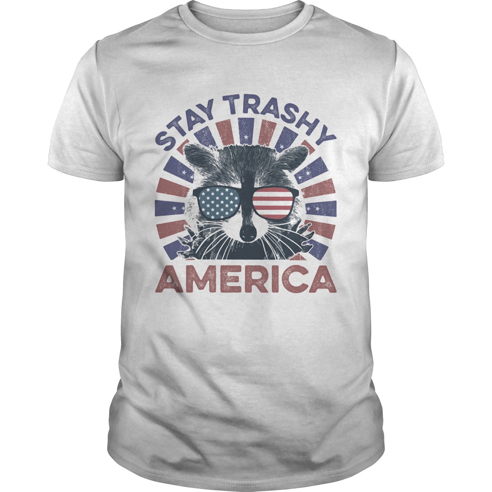 Raccoon stay trashy america flag independence day  Unisex