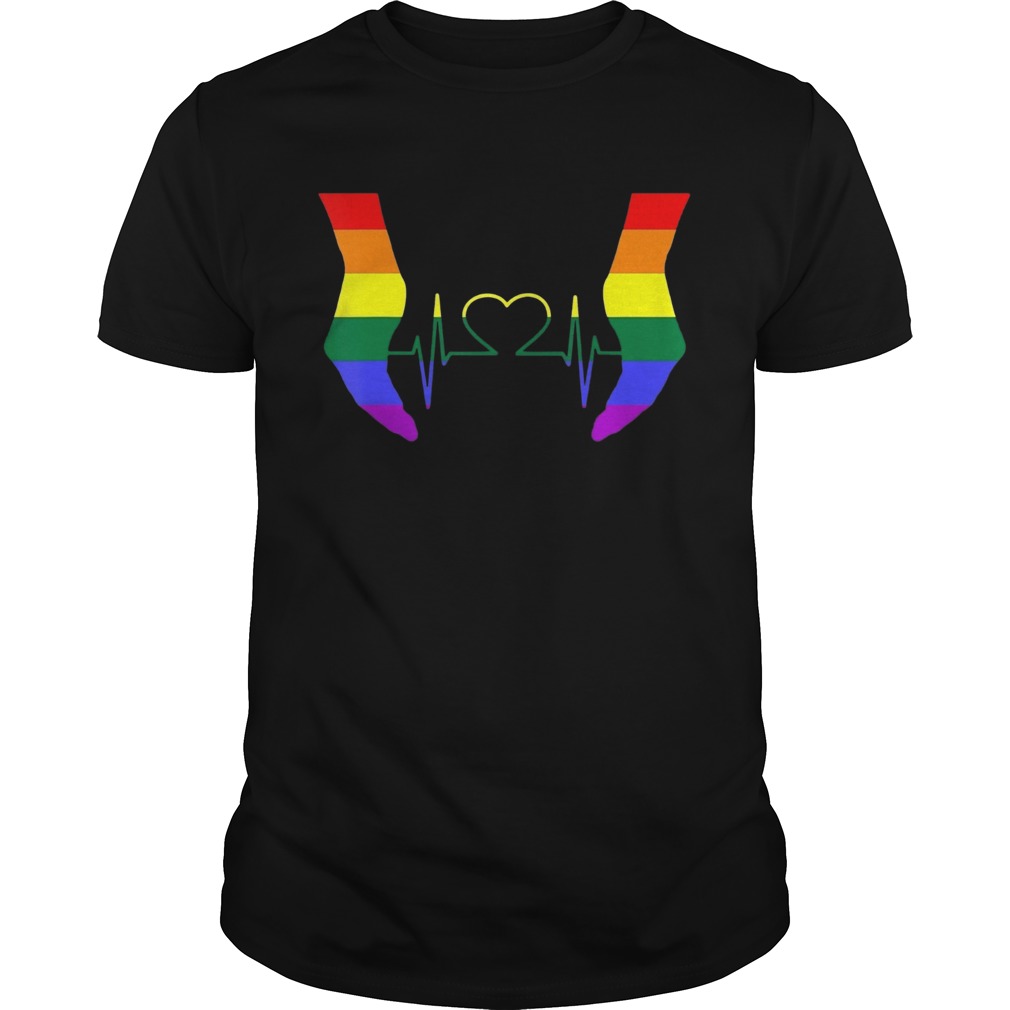 Rainbow Heartbeat Gay And Lesbian LGBT shirt