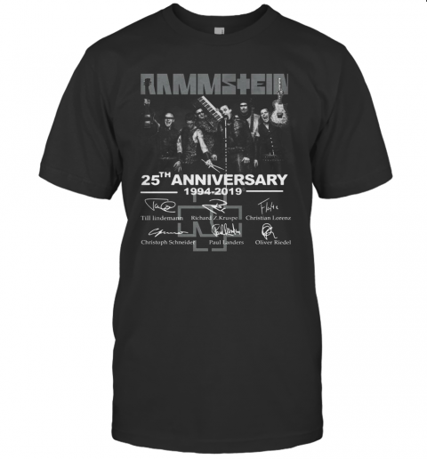 Rammstein 25Th Anniversary 1994 2019 Thank You For The Memories Signatures T-Shirt