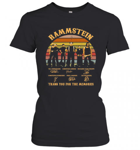 Rammstein Thank You For The Memories Signatures Vintage Retro T-Shirt Classic Women's T-shirt