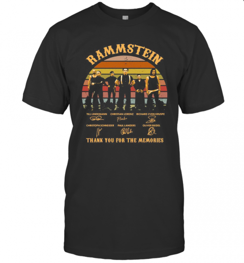 Rammstein Thank You For The Memories Signatures Vintage Retro T-Shirt Classic Men's T-shirt